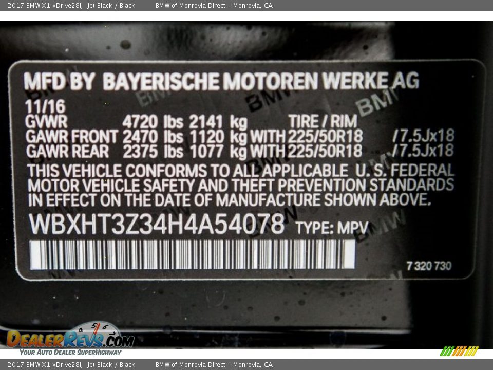 2017 BMW X1 xDrive28i Jet Black / Black Photo #11