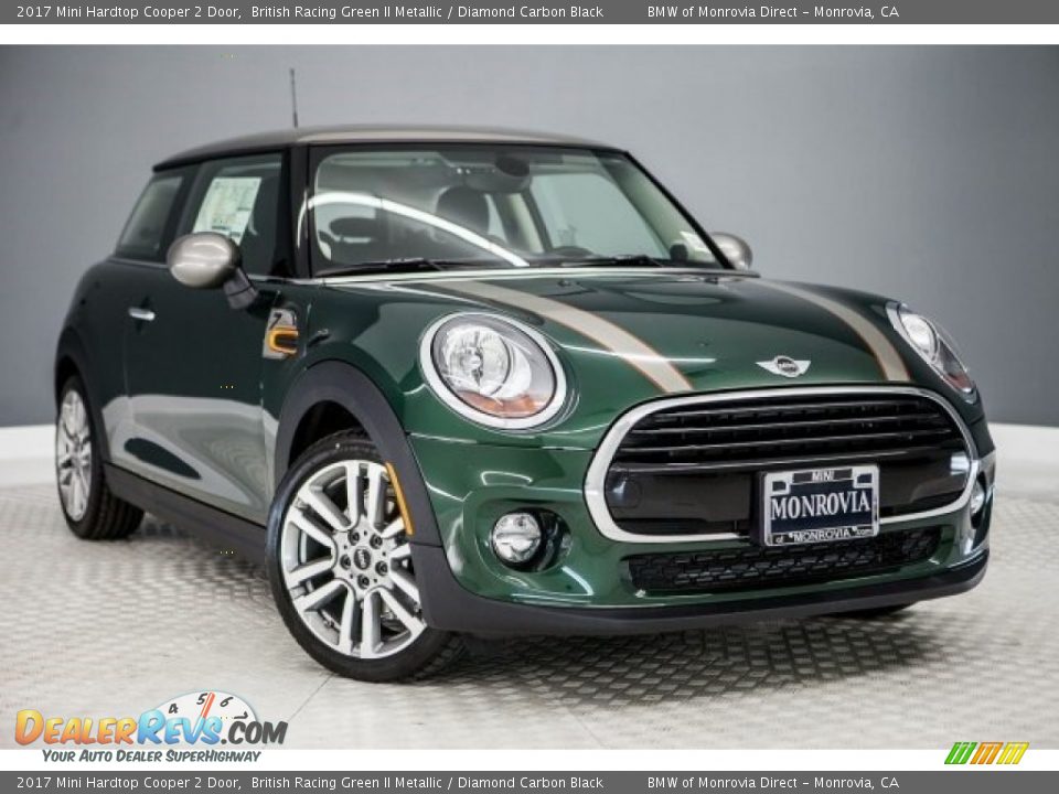 2017 Mini Hardtop Cooper 2 Door British Racing Green II Metallic / Diamond Carbon Black Photo #12