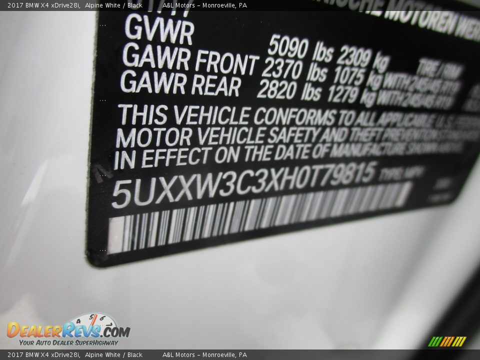 2017 BMW X4 xDrive28i Alpine White / Black Photo #19