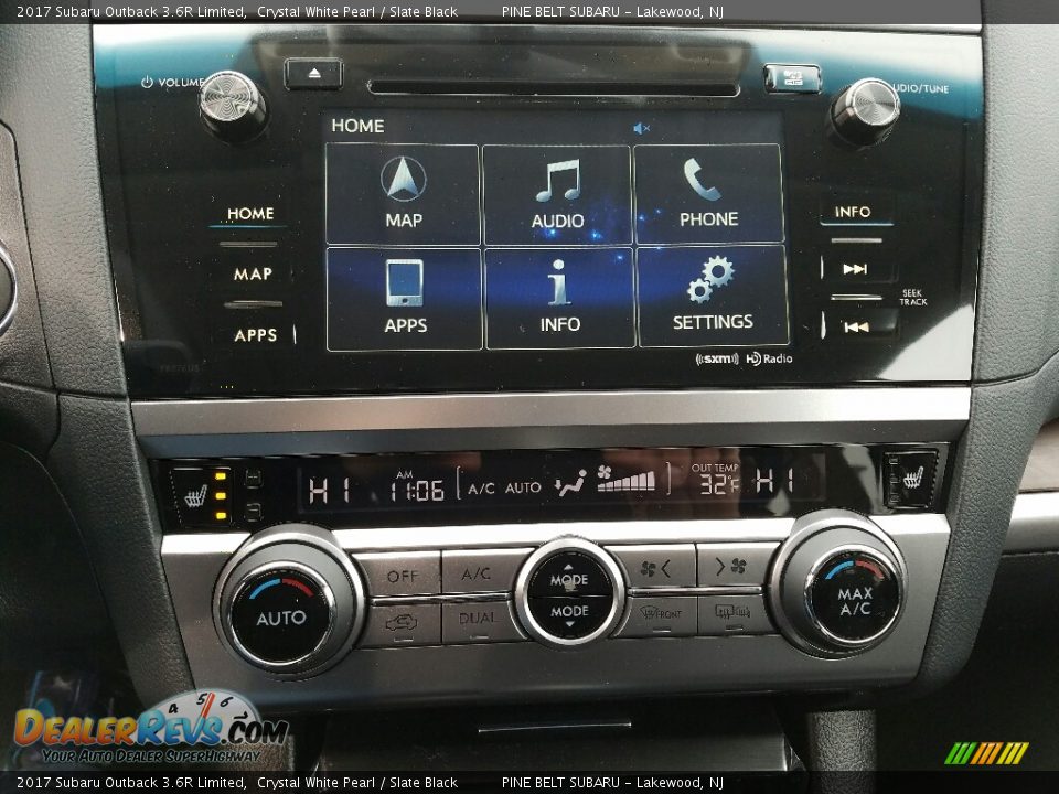 2017 Subaru Outback 3.6R Limited Crystal White Pearl / Slate Black Photo #10