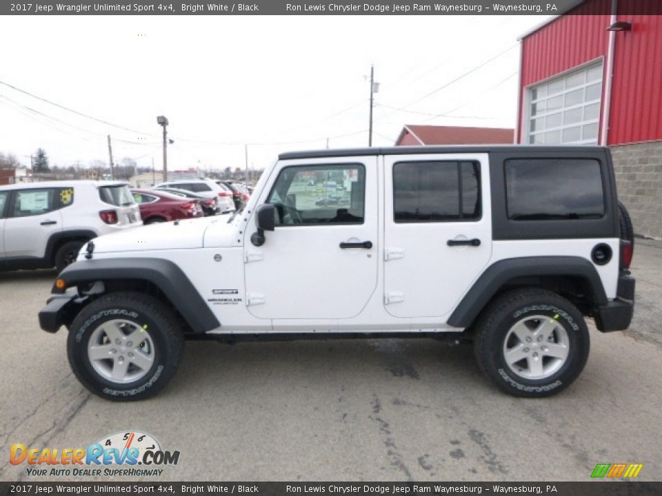 2017 Jeep Wrangler Unlimited Sport 4x4 Bright White / Black Photo #3