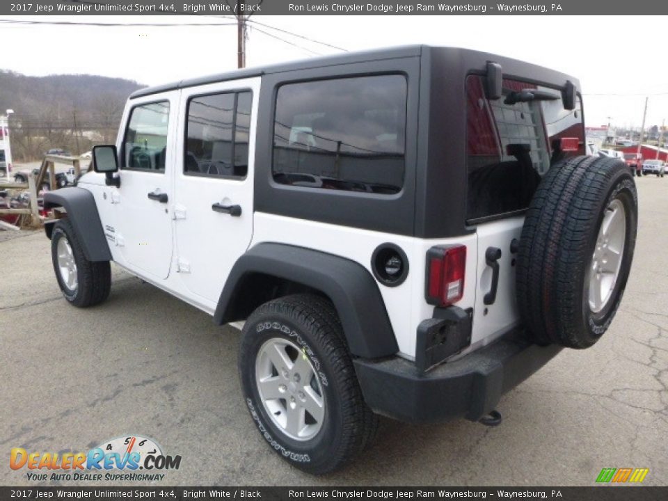 2017 Jeep Wrangler Unlimited Sport 4x4 Bright White / Black Photo #5