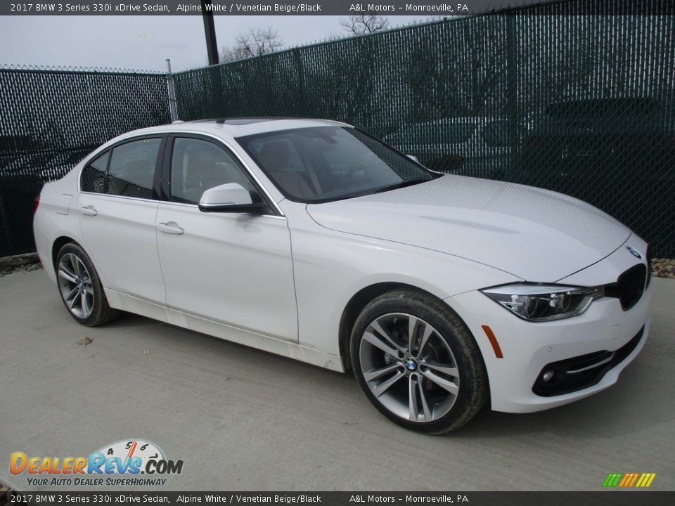 2017 BMW 3 Series 330i xDrive Sedan Alpine White / Venetian Beige/Black Photo #1