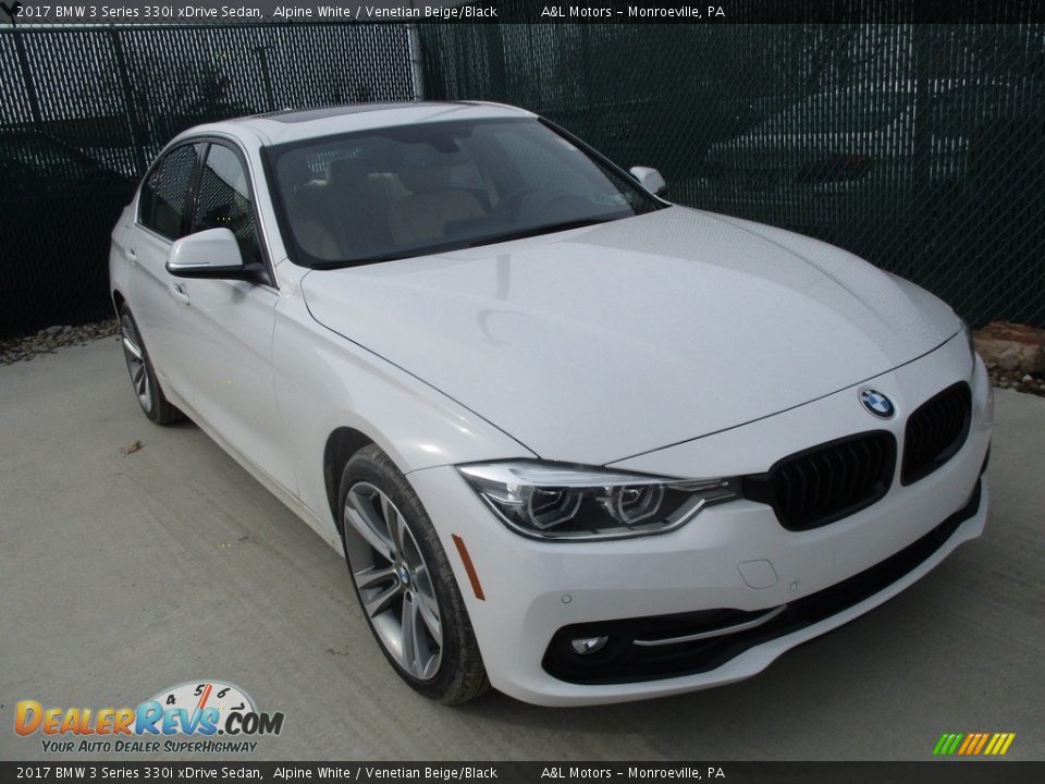 2017 BMW 3 Series 330i xDrive Sedan Alpine White / Venetian Beige/Black Photo #5