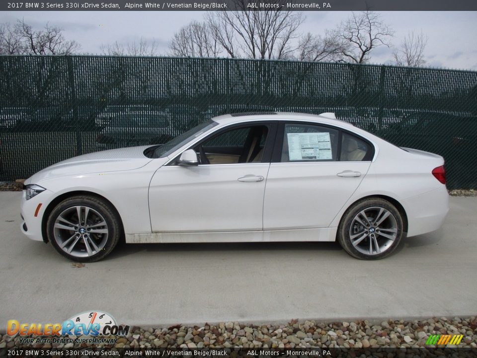 2017 BMW 3 Series 330i xDrive Sedan Alpine White / Venetian Beige/Black Photo #8