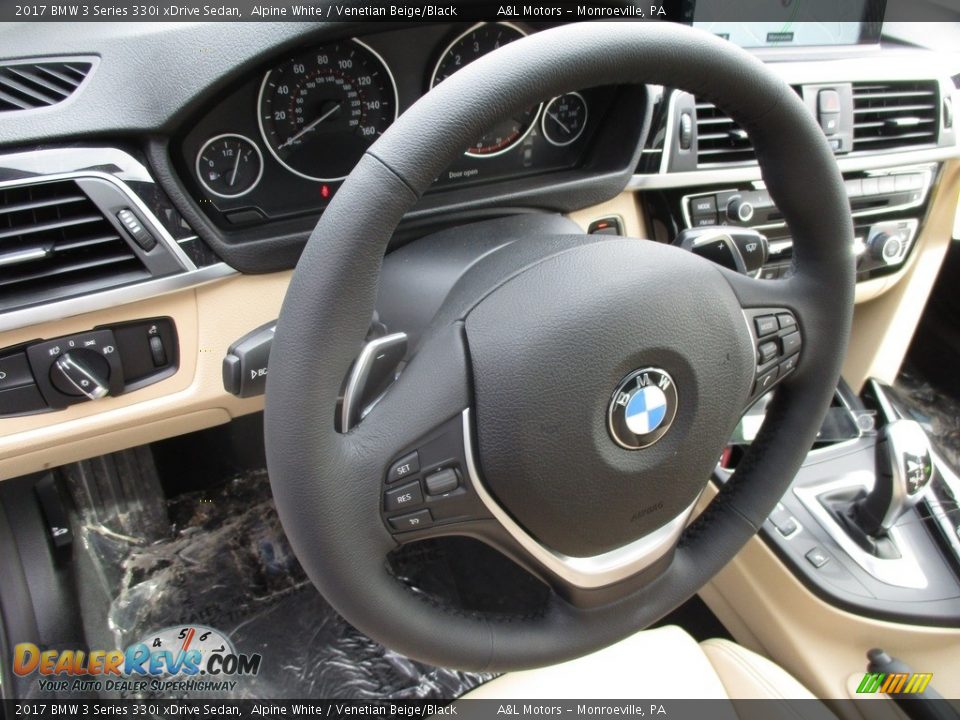 2017 BMW 3 Series 330i xDrive Sedan Alpine White / Venetian Beige/Black Photo #14
