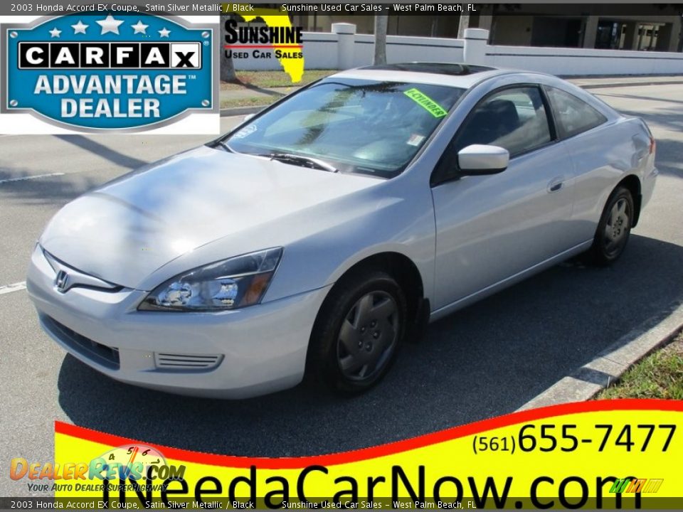 2003 Honda Accord EX Coupe Satin Silver Metallic / Black Photo #1
