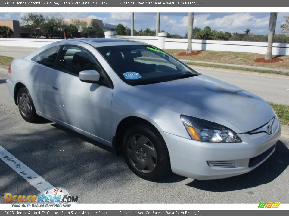 2003 Honda Accord EX Coupe Satin Silver Metallic / Black Photo #7