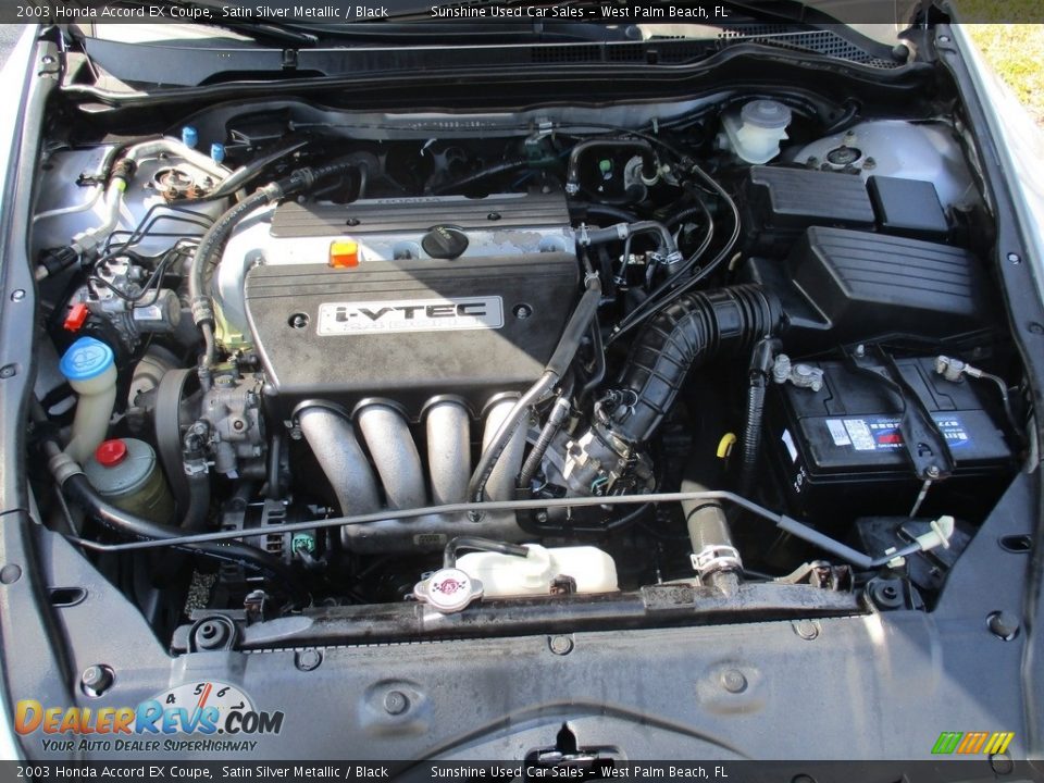 2003 Honda Accord EX Coupe Satin Silver Metallic / Black Photo #16