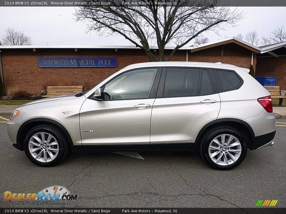 2014 BMW X3 xDrive28i Mineral Silver Metallic / Sand Beige Photo #2