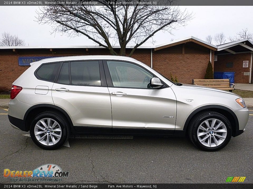 2014 BMW X3 xDrive28i Mineral Silver Metallic / Sand Beige Photo #6