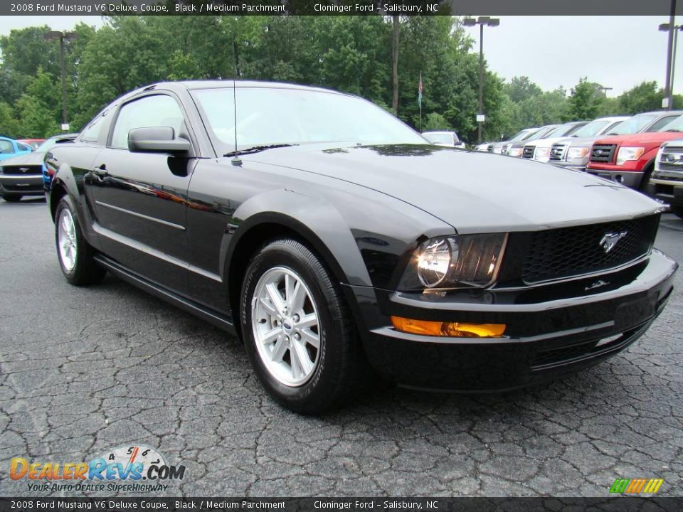 2008 Ford Mustang V6 Deluxe Coupe Black / Medium Parchment Photo #1