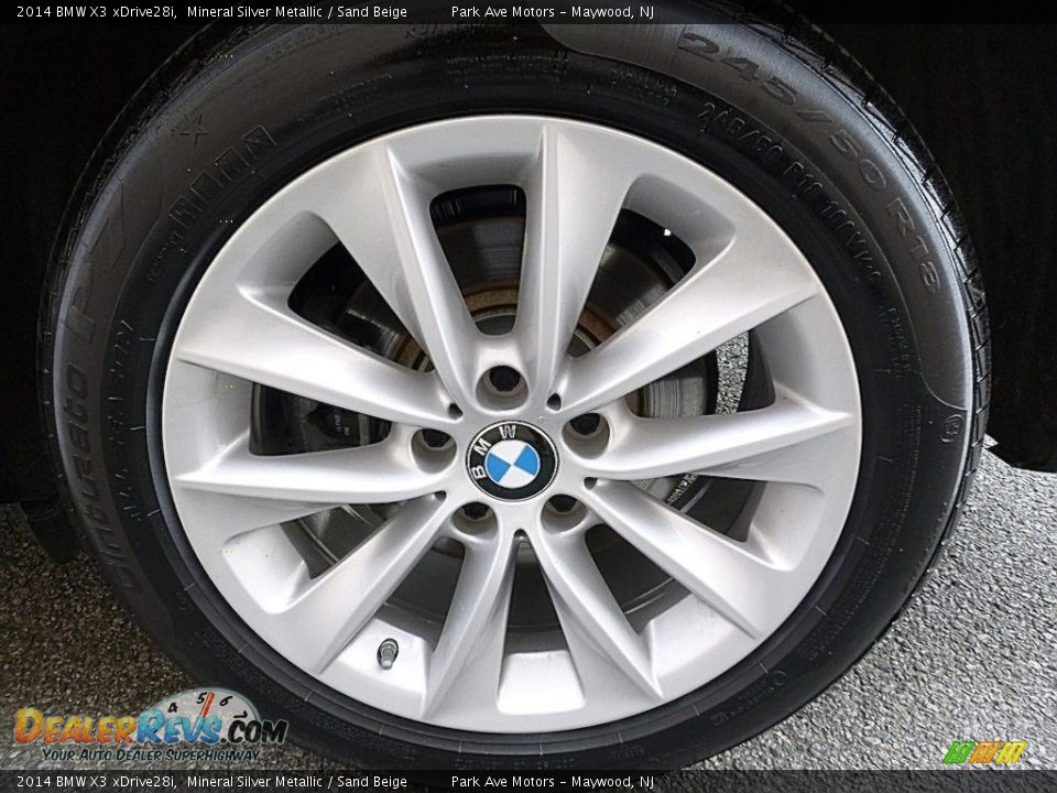 2014 BMW X3 xDrive28i Mineral Silver Metallic / Sand Beige Photo #36