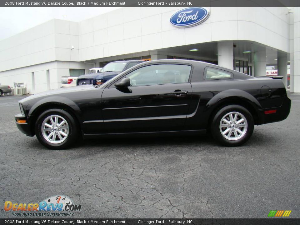2008 Ford Mustang V6 Deluxe Coupe Black / Medium Parchment Photo #5