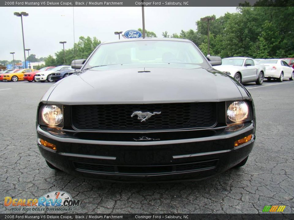 2008 Ford Mustang V6 Deluxe Coupe Black / Medium Parchment Photo #7
