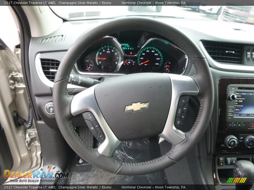 2017 Chevrolet Traverse LT AWD Champagne Silver Metallic / Ebony Photo #17