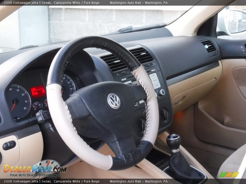 2008 Volkswagen Jetta S Sedan Campanella White / Pure Beige Photo #11