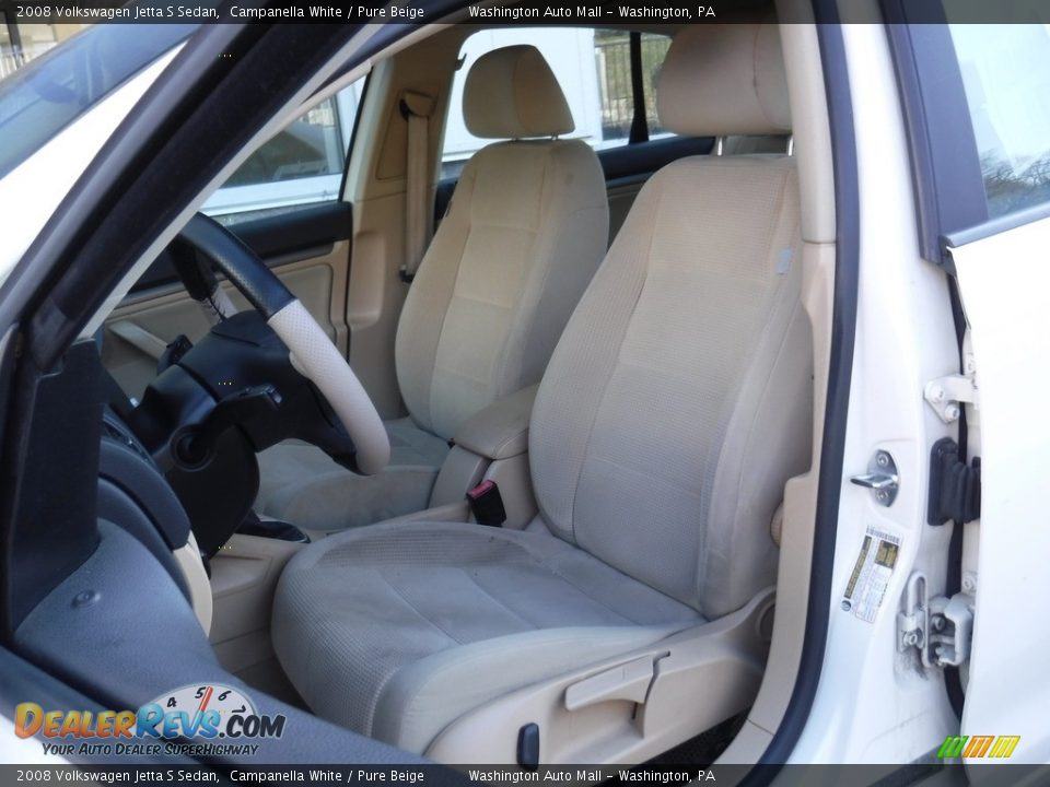 2008 Volkswagen Jetta S Sedan Campanella White / Pure Beige Photo #12