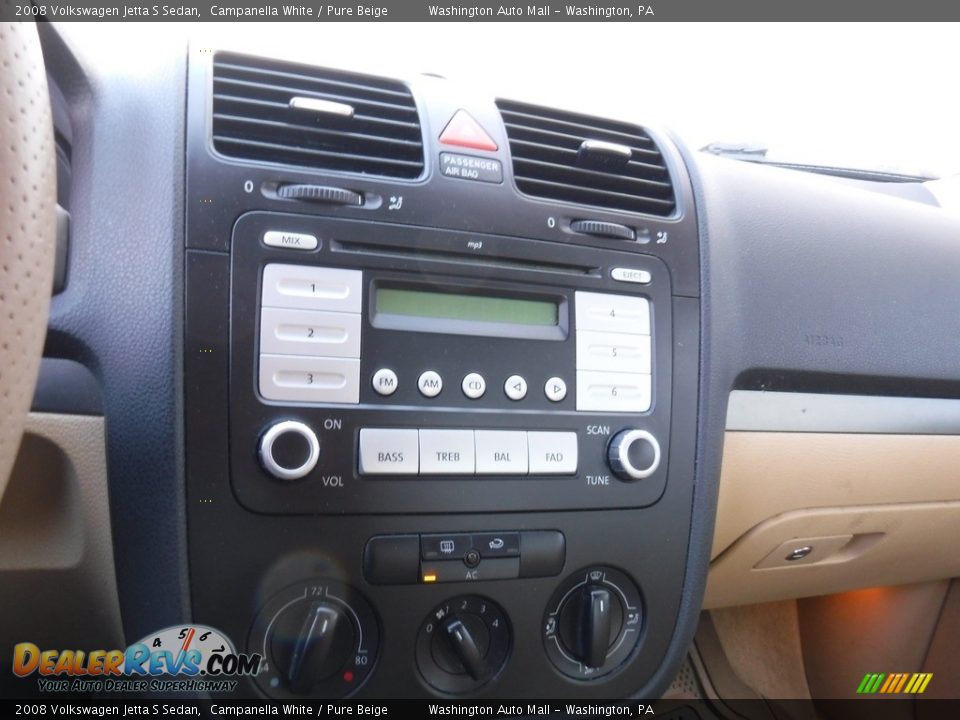 2008 Volkswagen Jetta S Sedan Campanella White / Pure Beige Photo #15