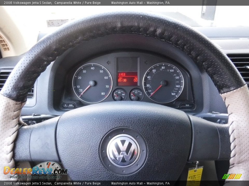 2008 Volkswagen Jetta S Sedan Campanella White / Pure Beige Photo #16