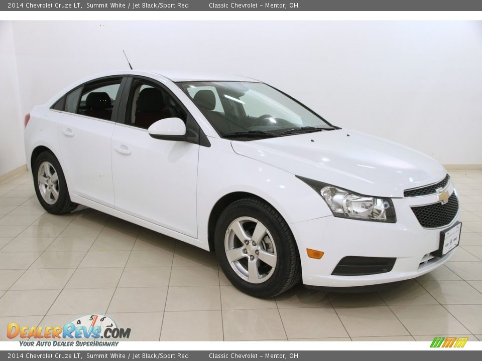 2014 Chevrolet Cruze LT Summit White / Jet Black/Sport Red Photo #1