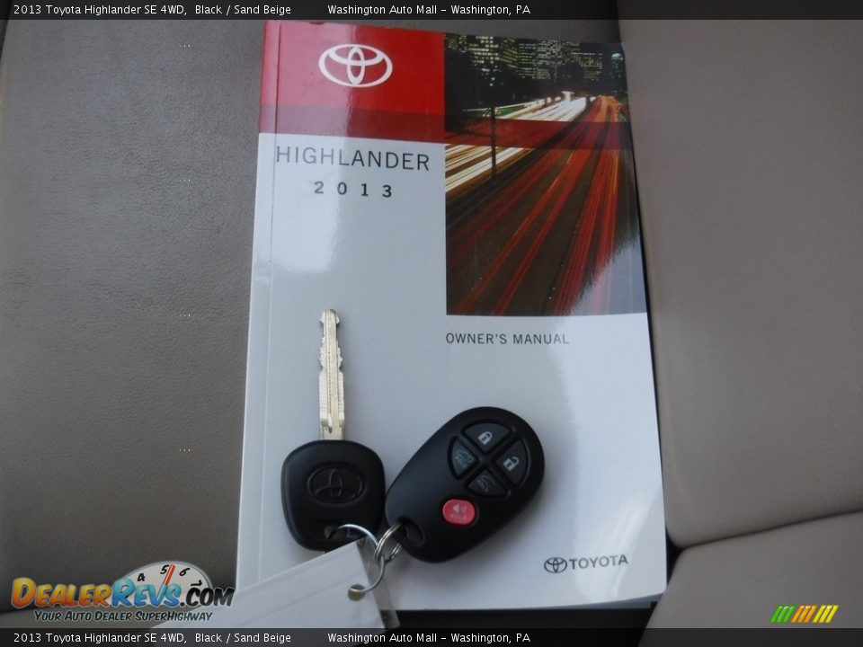 2013 Toyota Highlander SE 4WD Black / Sand Beige Photo #28