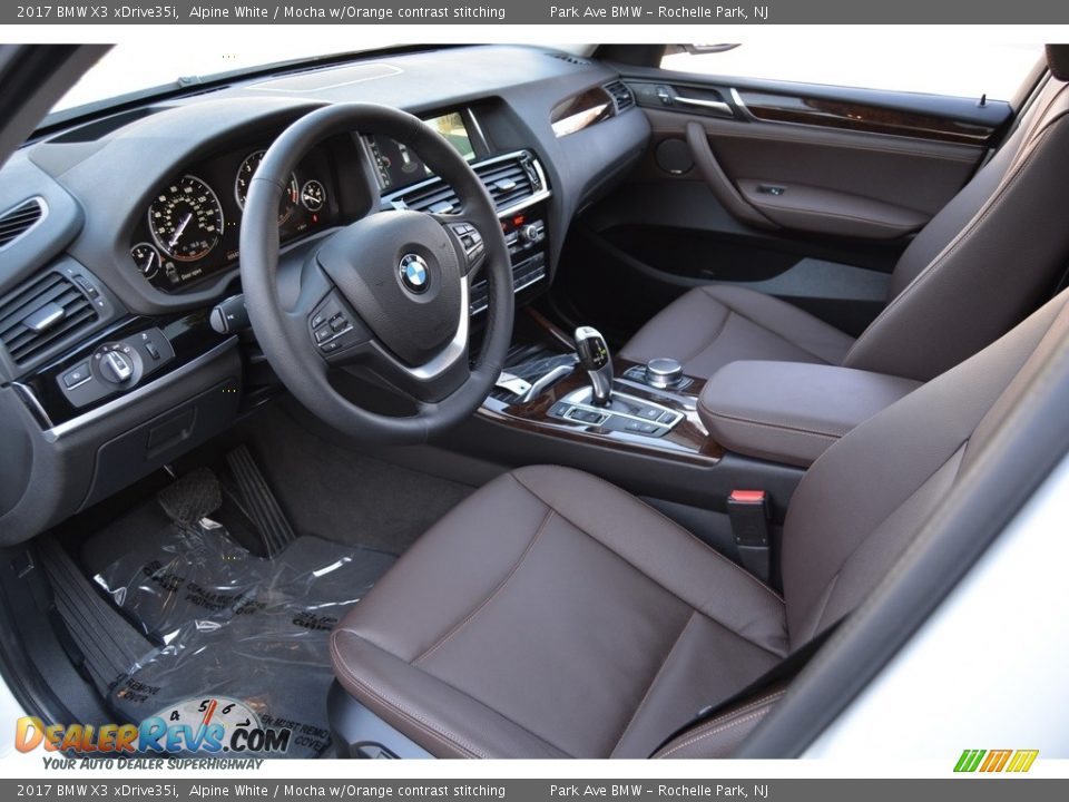 Mocha w/Orange contrast stitching Interior - 2017 BMW X3 xDrive35i Photo #10