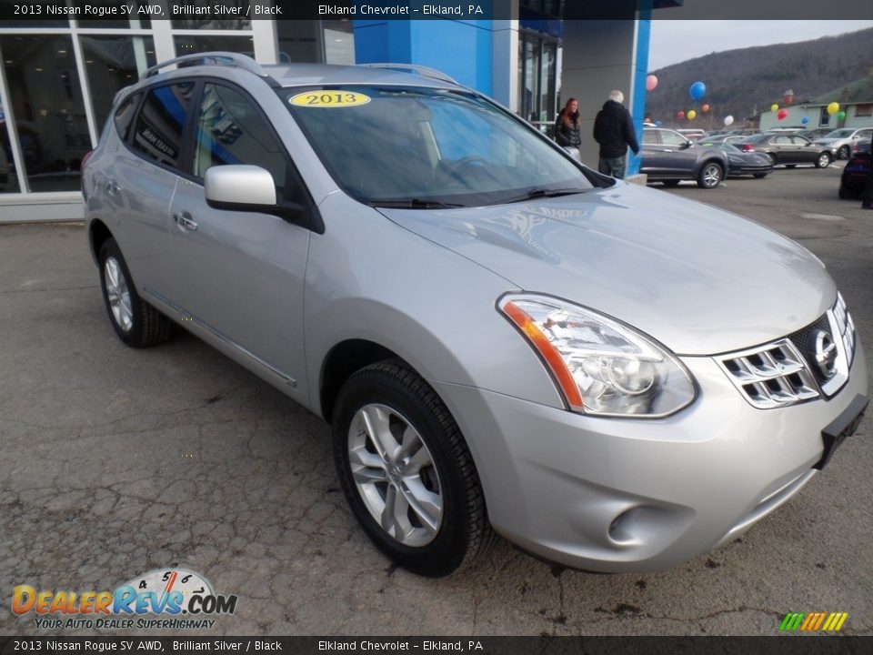 2013 Nissan Rogue SV AWD Brilliant Silver / Black Photo #3