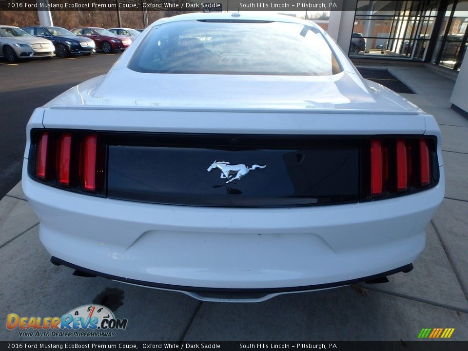 2016 Ford Mustang EcoBoost Premium Coupe Oxford White / Dark Saddle Photo #4