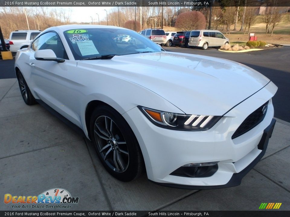 Front 3/4 View of 2016 Ford Mustang EcoBoost Premium Coupe Photo #7