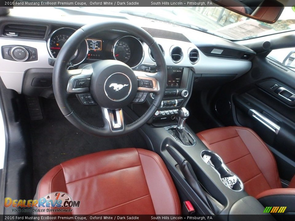 Dark Saddle Interior - 2016 Ford Mustang EcoBoost Premium Coupe Photo #17