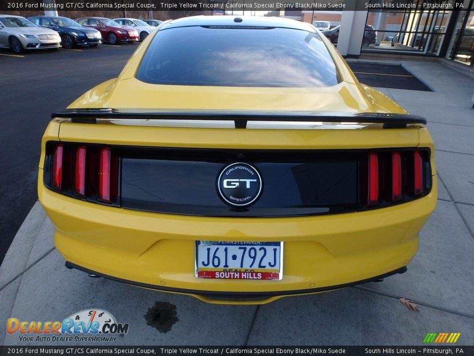 2016 Ford Mustang GT/CS California Special Coupe Triple Yellow Tricoat / California Special Ebony Black/Miko Suede Photo #4