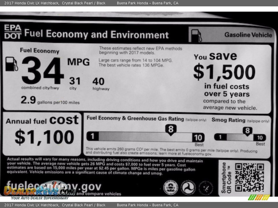 2017 Honda Civic LX Hatchback Crystal Black Pearl / Black Photo #16