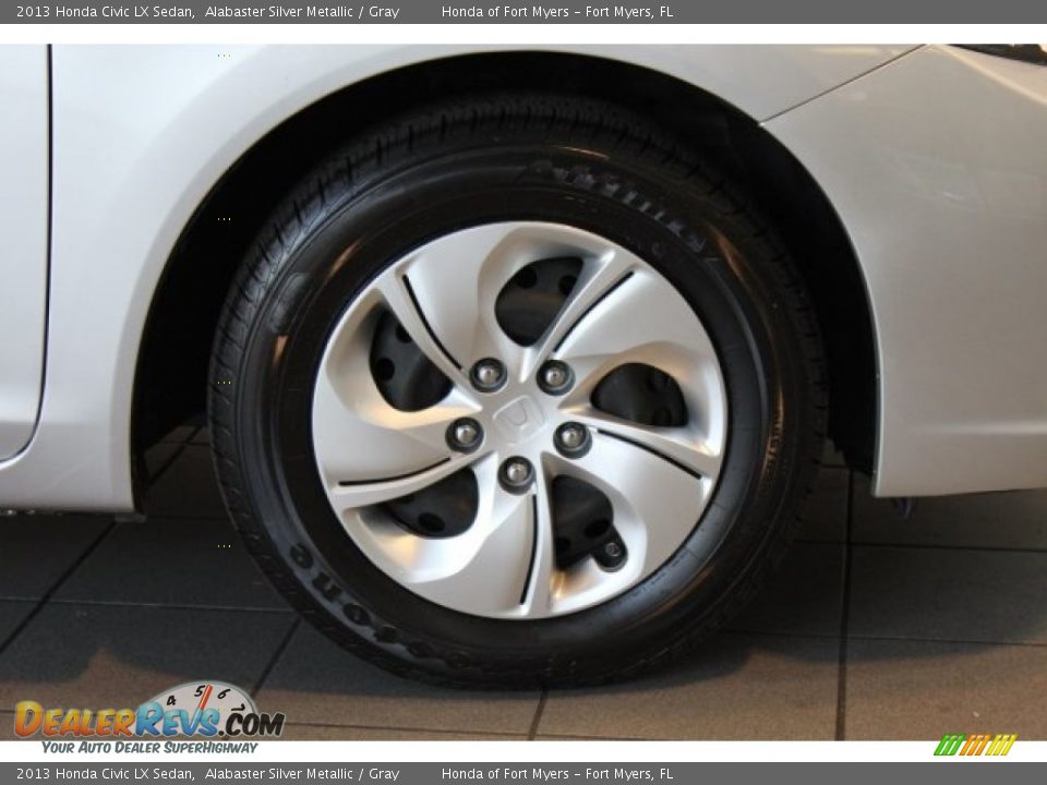 2013 Honda Civic LX Sedan Alabaster Silver Metallic / Gray Photo #2