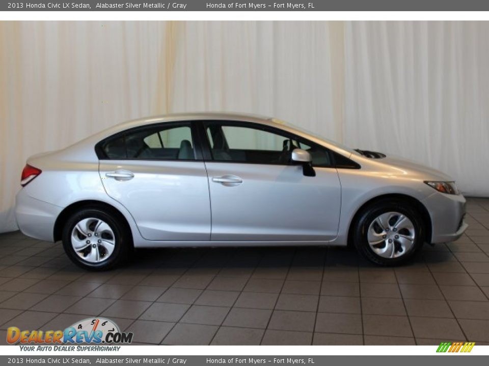 2013 Honda Civic LX Sedan Alabaster Silver Metallic / Gray Photo #3