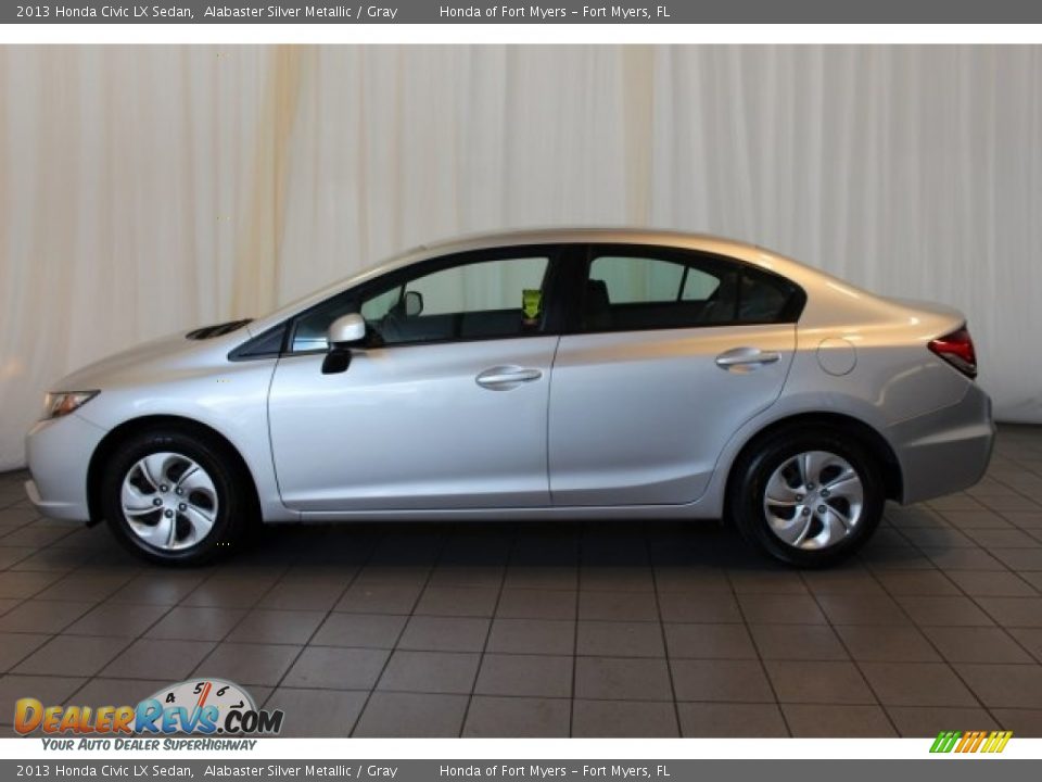 2013 Honda Civic LX Sedan Alabaster Silver Metallic / Gray Photo #5