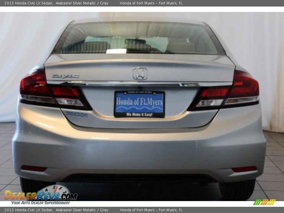 2013 Honda Civic LX Sedan Alabaster Silver Metallic / Gray Photo #6