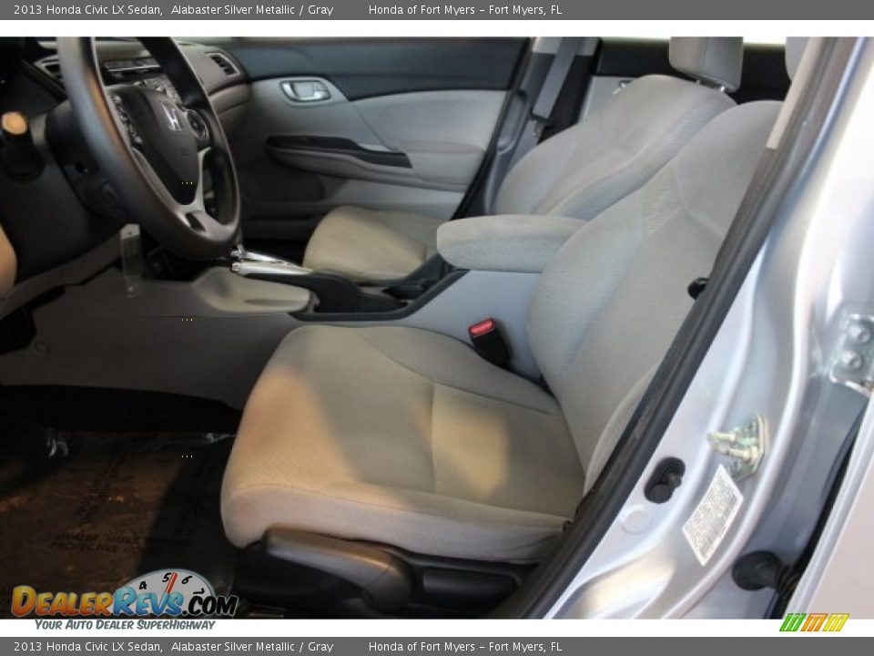 2013 Honda Civic LX Sedan Alabaster Silver Metallic / Gray Photo #9