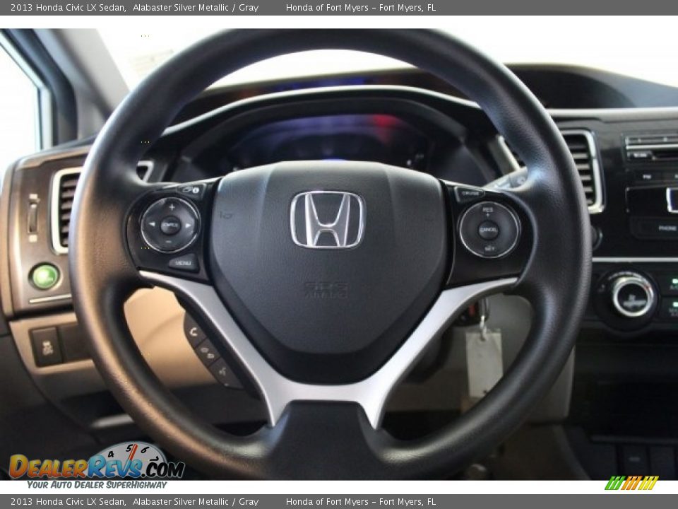 2013 Honda Civic LX Sedan Alabaster Silver Metallic / Gray Photo #11