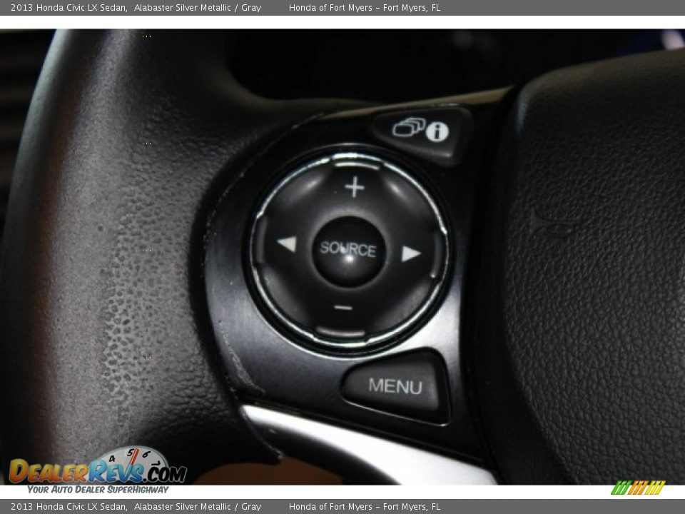 2013 Honda Civic LX Sedan Alabaster Silver Metallic / Gray Photo #12