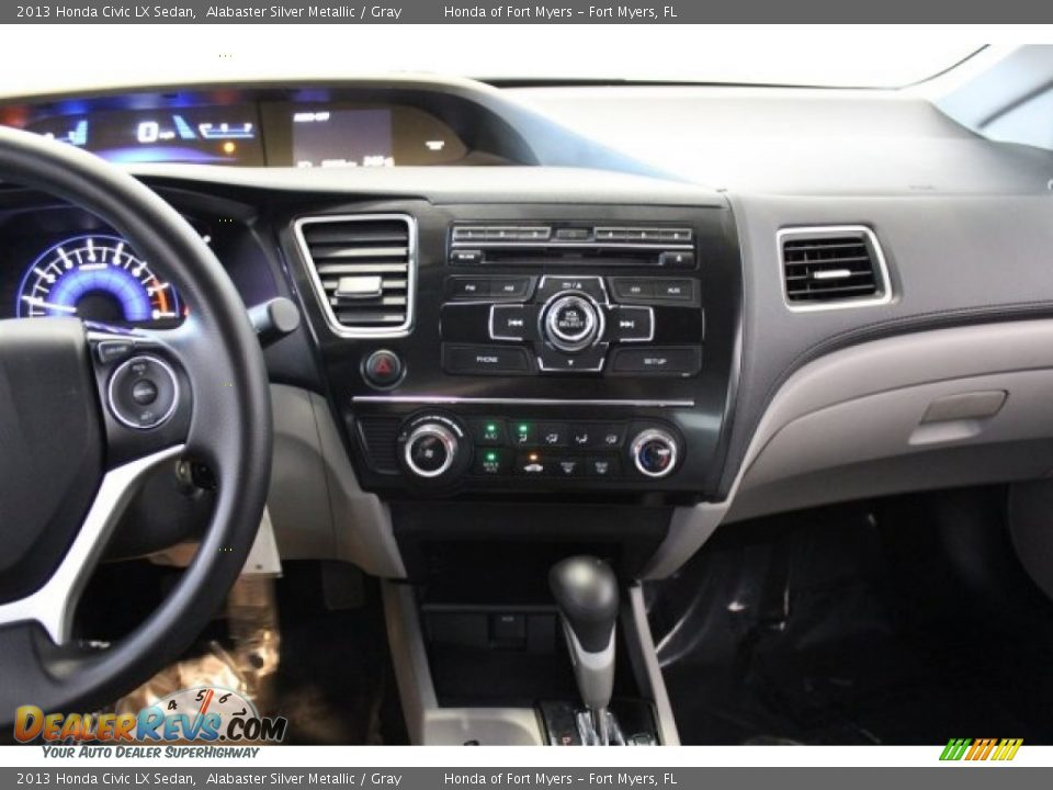 2013 Honda Civic LX Sedan Alabaster Silver Metallic / Gray Photo #15