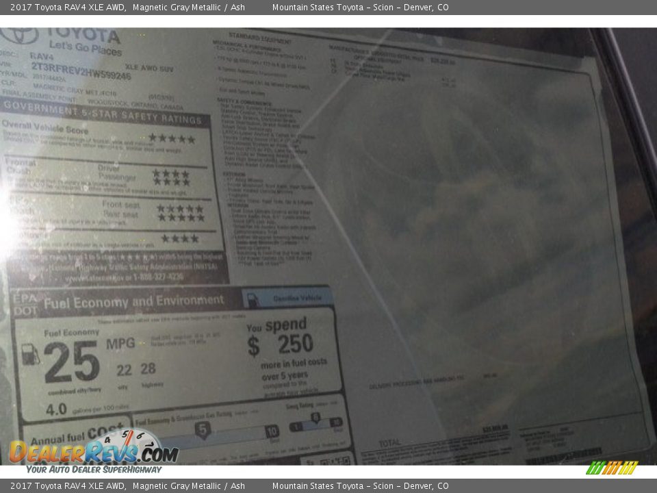 2017 Toyota RAV4 XLE AWD Magnetic Gray Metallic / Ash Photo #10