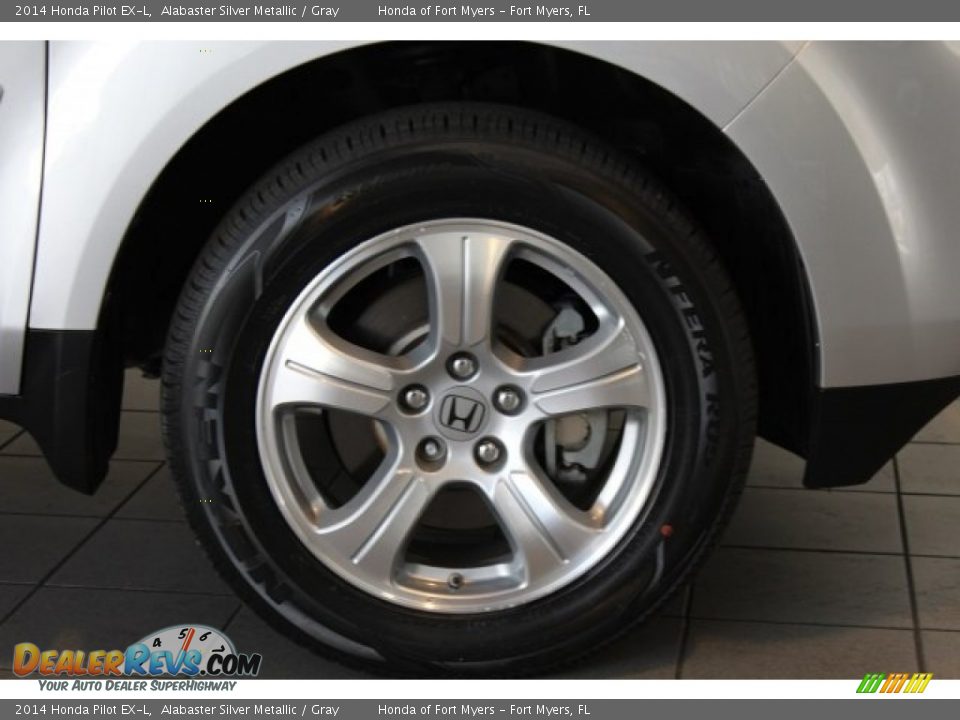 2014 Honda Pilot EX-L Alabaster Silver Metallic / Gray Photo #2
