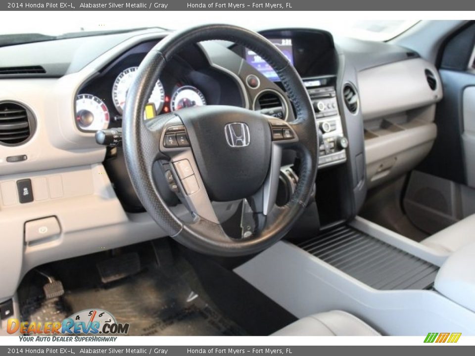 2014 Honda Pilot EX-L Alabaster Silver Metallic / Gray Photo #11