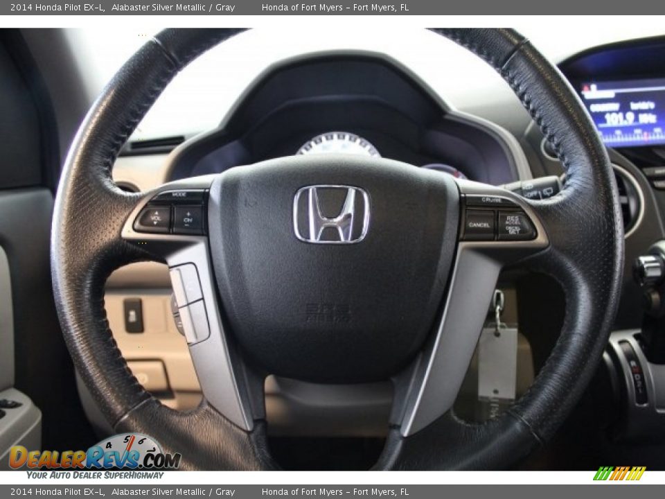 2014 Honda Pilot EX-L Alabaster Silver Metallic / Gray Photo #12