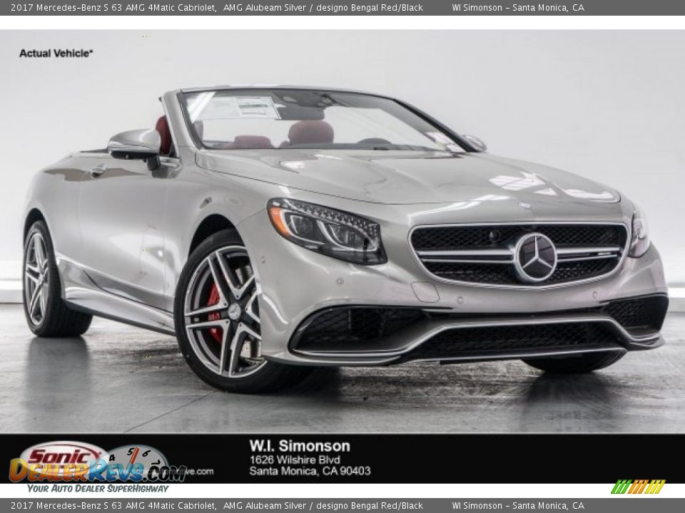 2017 Mercedes-Benz S 63 AMG 4Matic Cabriolet AMG Alubeam Silver / designo Bengal Red/Black Photo #1