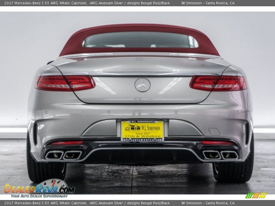 2017 Mercedes-Benz S 63 AMG 4Matic Cabriolet AMG Alubeam Silver / designo Bengal Red/Black Photo #3
