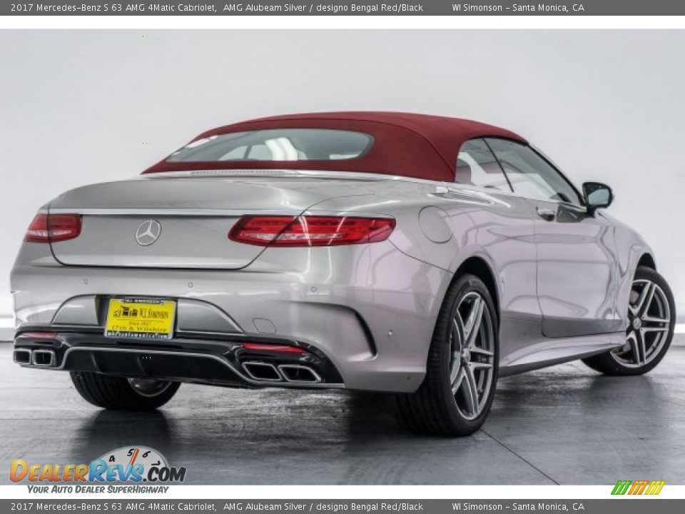 2017 Mercedes-Benz S 63 AMG 4Matic Cabriolet AMG Alubeam Silver / designo Bengal Red/Black Photo #10