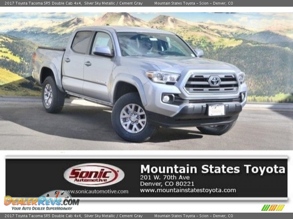 2017 Toyota Tacoma SR5 Double Cab 4x4 Silver Sky Metallic / Cement Gray Photo #1