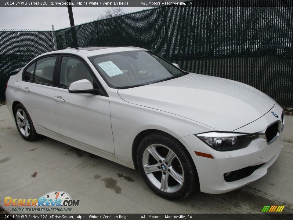 2014 BMW 3 Series 328i xDrive Sedan Alpine White / Venetian Beige Photo #1